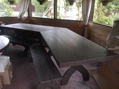Составной стол "Бумеранг" для беседки