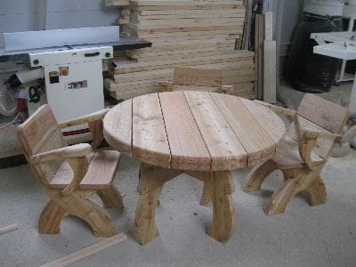 Комплект мебели  с круглым столом для комнаты отдыха бани или сауны