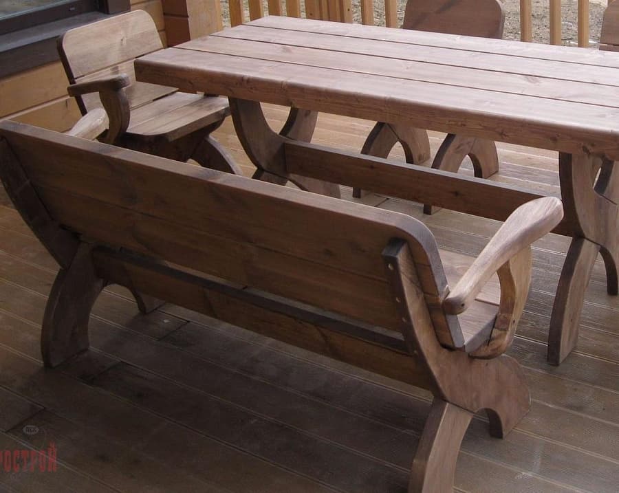 Скамейка деревянная для дачи Еврострой