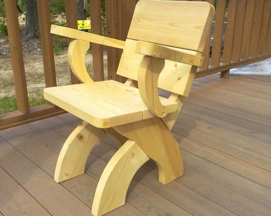 Кресло деревянное для дачи и сада Еврострой